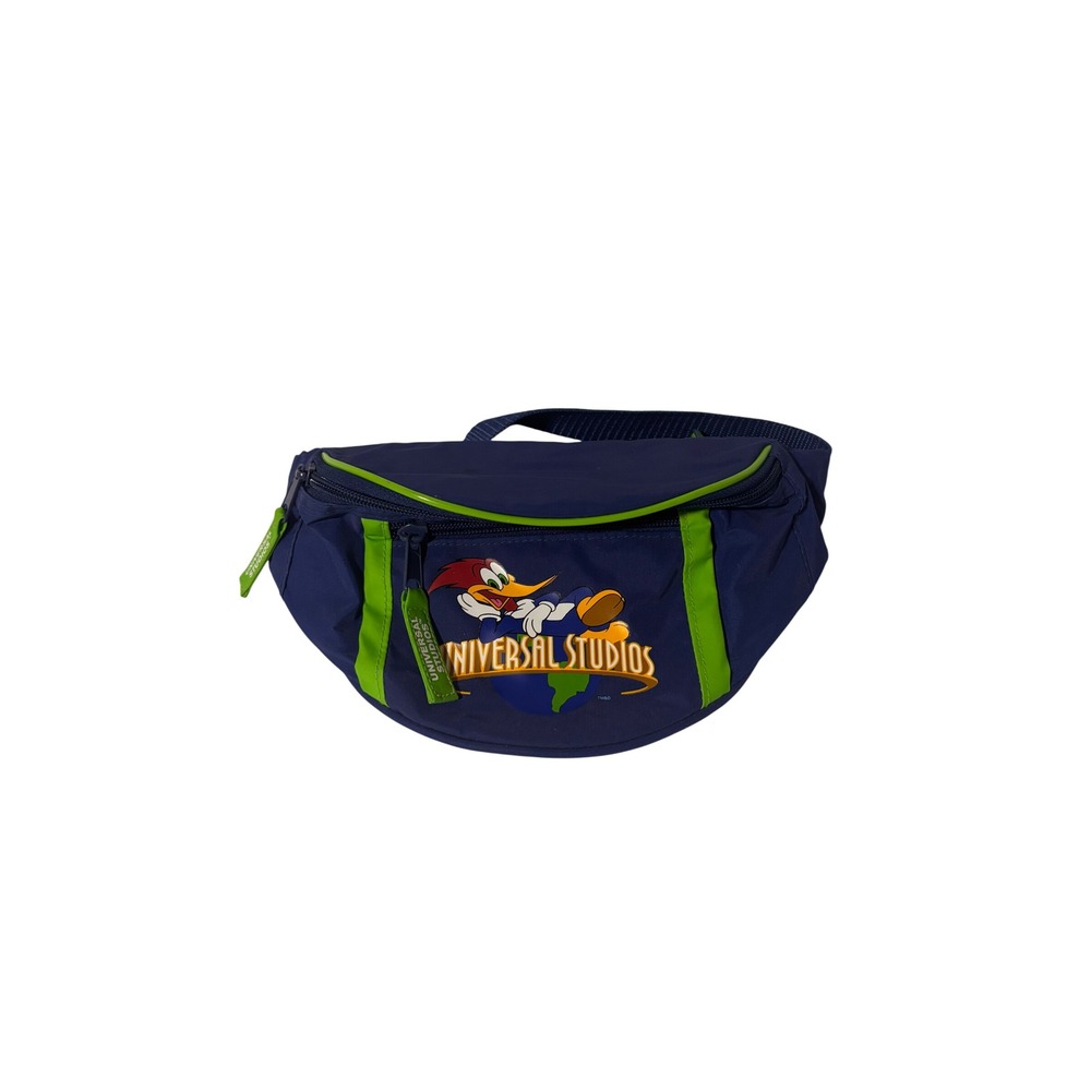 Universal Studios Woody Woodpecker Fanny Pack Navy Blue Neon Green Waist Bag